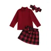 Корта для одежды для малышей девочка наряд юбки с твердым цветом с длинным рукава