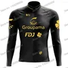 Racing Jackets 2024 Golden Team FDJ Cycling Clothing Winter Jersey Road Bike Shirts Long Sleeves Bicycle Bib Short