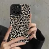 Mobiltelefonfodral Creative Leopard Cow Silicone Leather Case för iPhone 15 14 13 Pro Max 11 12 SE 7 8 Plus X XR XS Max Soft stockproof Cover J240418