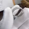 Wysokiej jakości projektant Vancefe Kalejdoskop Kościa Pełny diamentowy pierścień damski V Grubość złota 18K Koreańska wersja Exquipite Shining Star Male i żeńskie pierścienie
