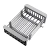 Organisation Kökskålen torkningsställ över handfat Rack Rack Drainer Dish Drainer Rack Organizer Rostfritt stål Sänk Organiser Basket Korg