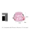 Hinkar kawaii mini crossbody väskor för kvinnor söt pvc transparent liten klar rosa ita väska svart vit kvinnors axelväska telefon h214