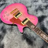 Vicers LP Electric Guitar Peach Blossom Heart Body Neck Shell Inlaid Fingerboard High Handle Position Ergonomic Cornar
