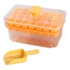 Baking Moulds Food Grade Ice Mold Cube With Lid Bin Set For Freezer Reusable Tray Scoop Whiskey Cocktail Coffee