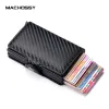 THIETS ANTITHEIF Titolare della carta di credito maschile Mini portafoglio uomini RFID Box Box Double Alluminum Box Bank Card Card Card Case Case