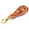 Portefeuilles 100% echte lederen riem sleutelhouder voor mannen mannelijke koehide vintage handgemaakte tactische EDC -taille lus sleutelhanger clip