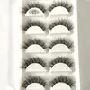 Falska ögonfransar Återanvändbara 5 par 3D Faux Mink Lashes Fluffy Soft Wispy Natural Long Dramatic Volume Makeup Kit