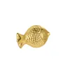 geomancy accessory S Sterling Sier Hollow Big Head Fish Koi Rope Wearing DIY Jewelry Accessories, Gold-plated Chinese Style Bracelet Hanging Piece