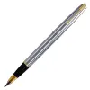 Pens Wingsung 601真空充填クラシック噴水ペン高品質のステンレス鋼バレルF0.5mmオフィススクールライティングインクペン
