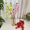 Dekorativa blommor konstgjorda blommor Silk Peach Blossom Branch Cherry Home Decoration Plum Wedding Arrangement Outdoor Garden Landscaping