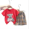Kids Fashion activewear Boys & Girls Baby Summer T-shirt + Shorts Clothing set with Letters casual street wear Trend set Boys Breathable T-shirt pants variety A3