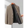 Business Fashion Mens Gentleman Gentleman Wool Trend Slim Hong Kong Style British Casual Wedding Blazer 240407