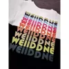 Designer Rätt version We11DDNE NYT TRACK Rainbow Letter Summer Pure Cotton Loose Men's Par Kort ärm T-shirt