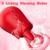 Rose Sex Toy Vibrators for Women, Clitoral Vibrators Tong Licking Sex Stimulator met 5 modi, penis tepel plagen speelgoed, clitoris sex dingen voor seksueel plezier,