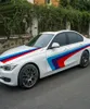 Tricolor Vinyl Racing Stripe Car Sticker Auto Waist Line Decal Emblem For BMW4185548