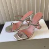 Designer de luxe Muaddi Sandals New Clear Begum Glass Pvc Crystal Transparent Sandal Sandale Pompes à talon Gilda Gilda Banquet Embelli