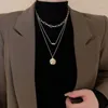 Colliers pendentifs Collier de chaîne de pull géométrique en métal irrégulier pour femmes bijoux simples