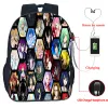 Mochilas Fairy Tail USB Charging Backpack Anime Sacos escolares adequados para adolescentes Livro para crianças Viagens/laptop rucksack mochila 16inch