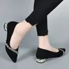 Dress Shoes Women's Summer Footwear Diamond For Woman Rhinestone Office Lage hak elegant met kristallen zwart stijlvol op