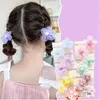 Hårtillbehör Baby Girl Mesh Flower Bands Kids Elastic Ponytail Holder Colorful Chilren Soft Scrunchies