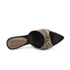 2024 New Women’s High Cheel Slippers Decoration Metal High Heel Fish Sheer Summer Summer Highle Leather Size 43