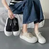 Lässige Schuhe Frauen klobige Turnschuhe flach Plattform Klassisches Stoff mit mittleren Heels runden Zehen vulkanisieren Plus -Größe Zapatillas