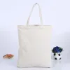 Bolsas 5pcs Canvas Bolsa de algodão Tote Bag Sacos de compras reutilizáveis Mercearia Bolsas de pano de algodão Bolsas de pano de algodão Impressão personalizada