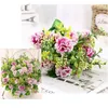 Dekorativa blommor faux krysantemum elegant silkekrysanthemum mini rose bukett för bröllop hem dekoration konstgjord med låg a