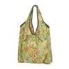 Bags Custom William Morris Golden LilyFashion Floral Print Shopping Bags Women Portable Big Capacity Grocery Shopper Tote Bags