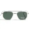 Peekaboo Tr90 Lunettes de soleil polarisées Men de style rétro Metal Square Sun pour femmes Double Bridge Drive Green Black UV400 240408