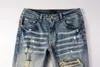 Heren jeans designer jeans am jeans 8811 hoogwaardige mode patchwork gescheurd leggings 28-40