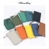 Wallets Custom Genuine Leather Women ID Card Holder Fashion Candy Color Thick Zipper Card Wallet Business Bank Credit Card Bag Gift