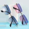 Luxury fashion sport designer Sunglasses for women unisex glasses mens women rimless sun eyeglasses silver gold metal frame eyewear lunettes