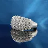 Cluster Rings SpringLady Luxury 925 Sterling Silver Lab Sapphire High Carbon Diamond Wedding Party Fine Jewelry Openwork Ring