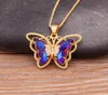 Fashion Top Quality Austrian Crystal Zircon 10 Colors Butterfly Pendant For Women Glamour Female Colorful Animal Necklace Jewelry 3553988