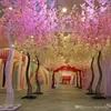 Fleurs décoratives 2,6 m de hauteur blanc artificielle fleur de cerise arbre Fleur de simulation de plomb avec arc de fer pour les accessoires de fête de mariage