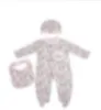 Toddler Baber Baby Clothing Rober Baber Filles Boys Full Sleeve Cotton Soft Suisses Suisse Rompers Hat Bib 3pcs / Set Suit0004