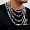 Rostfreier Stahl rund gemahlene kubanische Kette Halskette Trendy Hip-Hop mit Diamant eingelegt