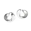 S925 Boucles d'oreilles irrégulières rounds sterling argent pour filles