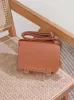 Tote bag genuine leather Korean version new genuine leather clog bag for women light luxury fashionable and high-end feeling one shoulder brown bag versatile