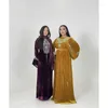 Ethnic Clothing Yellow Velvet Logo Dubai Kaftan Abaya Wedding Dress Very Fancy Long