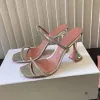 Designer de luxe Muaddi Sandals New Clear Begum Glass Pvc Crystal Transparent Sandal Sandale Pompes à talon Gilda Gilda Banquet Embelli