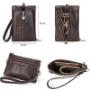 Portefeuilles Contact en cuir authentique portefeuille Multifinection Carte Multifinection Carte Purse Pursepreeper Small Keychain Unisexe Keys Sac avec sangle