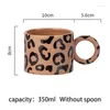 Mugs 350/420ml Cartoon Animal Ceramic Mug With Handle Coffee Milk Spoon Office Water Cup Birthday Gift