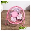 Other Desk Accessories Wholesale Mini Usb Fan Home Office Car Portable Aluminum Small 4 Blades Cooler Cooling Inch With Drop Delivery Dhuqv