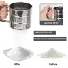 new 2024 Handheld Flour Shaker Stainless Steel Mesh Sieve Cup Icing Sugar Bake Tool Hand-pressed Hand-pressed Bakeware Siftersfor Mesh Sieve