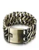 Stora modemän Biker Whip Chain Bronze Armband Rostfritt stål Länk Bangle 23mm 866 tum Tung 147G vikt9134802