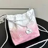 22bag Mini Designer Multi Color Gradient Femmes Garbage Silver Coin Charm Sac Sac de plage Sum