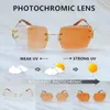 Changement de couleur Lentes photochromiques verres de soleil Loues deux couleurs Lunettes de soleil Luners 4 saison interchangettes vintage Carter Wire C Diamond coupé Shades