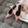 Luxury Designer Women High Heel Sandals Dress Shoe Buckle Ankle Strap Stiletto Heels Formella evenemang Skor Bröllopsbottnar Storlek 34-41